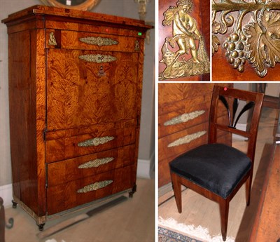 Lot 648 - Empire Gilt-Bronze Mounted Maple Secretaire a...