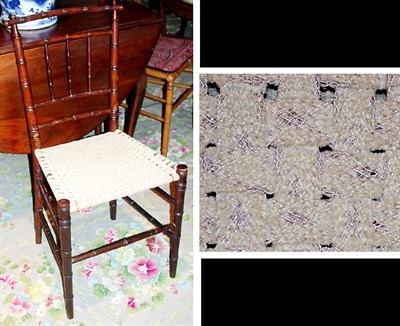 Lot 542 - Faux Bamboo Caned Pine Armchair Together with...