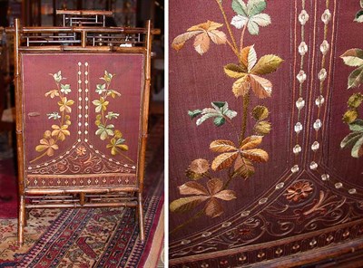 Lot 385 - Victorian Bamboo Fire Screen