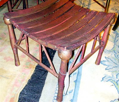 Lot 184 - Pair of Adirondack Style Painted Stools