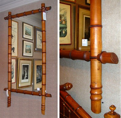 Lot 292 - Victorian Faux Bamboo Pine Mirror