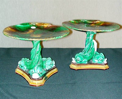 Lot 456 - Two Wedgwood Majolica Compotes Each with a...