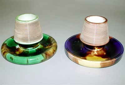 Lot 472 - Two Wedgwood Majolica Match Strike Stands In...
