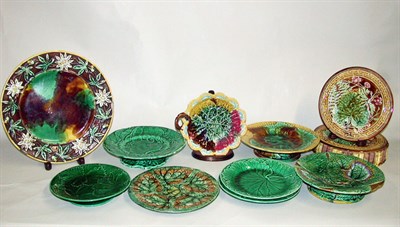 Lot 483 - Group of Twelve Majolica Plates and Dishes...