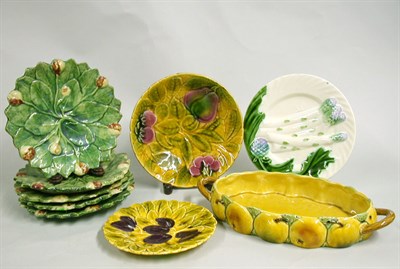 Lot 478 - Group of Nine French and Portuguese Majolica...