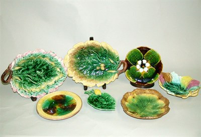 Lot 479 - Group of Seven Majolica Bowls and Dishes Each...