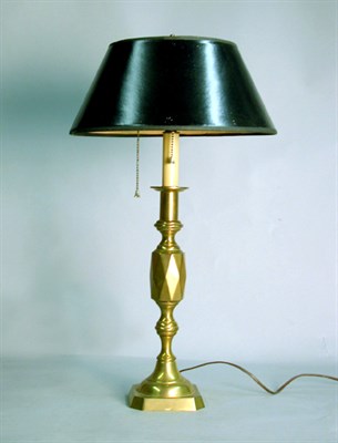 Lot 383 - Victorian Brass Candlestick Electrified.