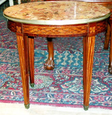 Lot 527 - Louis XVI Style Marble Top Mahogany Low Table
