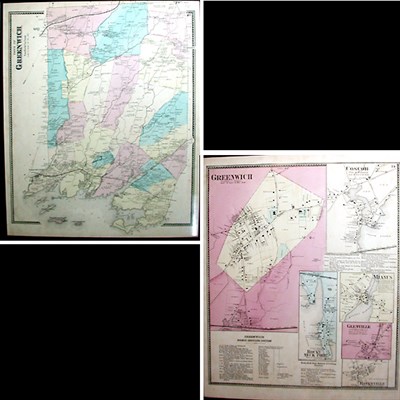 Lot 207 - [MAPS] Two Maps of Greenwich, Connecticut Each...