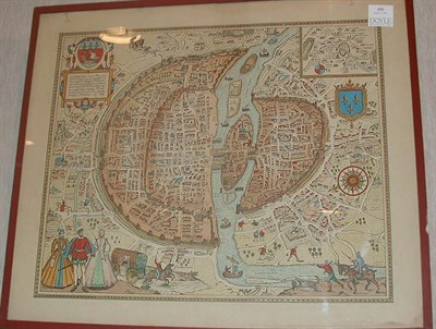 Lot 193 - [MAP] Lutetia Vulgari Nomine Paris 23 x 20...