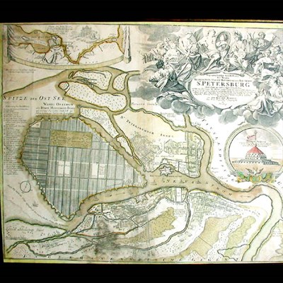 Lot 194 - [MAP] HOMANN, J.B. St. Petersburg Engraved map,...