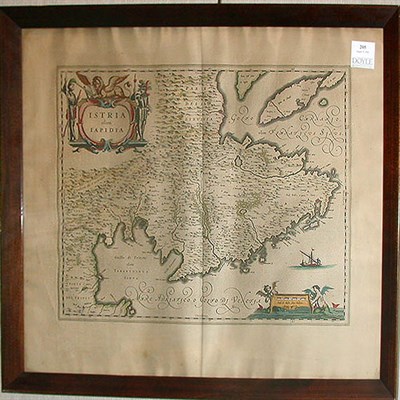 Lot 205 - [MAP] Istria Olum Iapidia Engraved map, 20 x...