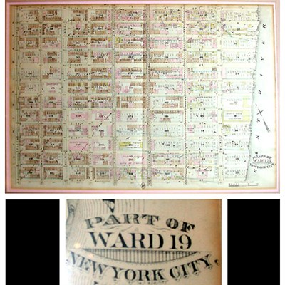 Lot 203 - [MAP] New York City Part of Ward 19, 17 x 26...