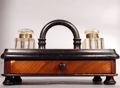 Lot 660 - Victorian Part Ebonized Walnut Standish
