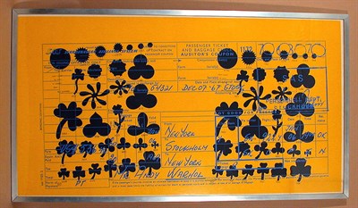 Lot 387 - Andy Warhol SAS PASSENGER TICKET (FELDMAN 20)...
