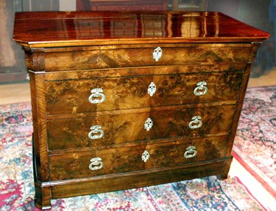 Lot 605 - Charles X Mahogany Commode The rectangular top...