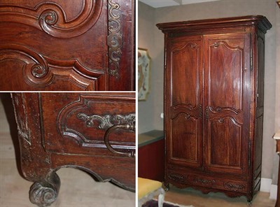Lot 128 - Provincial Louis XV Walnut Armoire 18th...