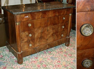 Lot 723 - Empire Marble Top Walnut Commode