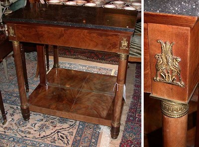Lot 659 - Empire Gilt-Bronze Mounted Marble Top Mahogany...