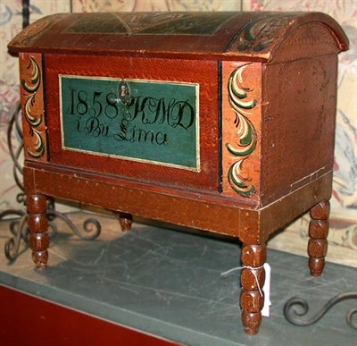 Lot 736 - Scandinavian Painted Dome Top Chest
