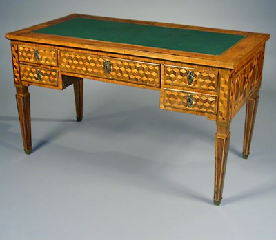 Lot 391 - Louis XVI Parquetry Walnut Bureau Plat Late...