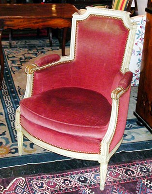 Lot 377 - Louis XVI Cream Painted Bergere Late 18th...