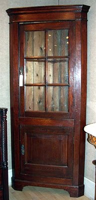 Lot 183 - George III Oak Corner Cabinet