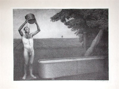 Lot 404 - Grant Wood SULTRY NIGHT (COLE 6) Lithograph,...
