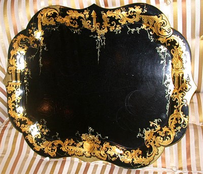 Lot 688 - Late Regency Black Lacquered Gilt Decorated...