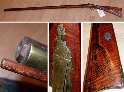 Lot 139 - American Flintlock Kentucky Rifle Early 19th...
