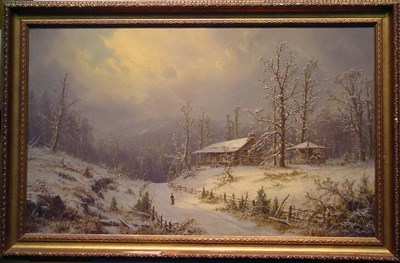 Lot 15 - Hermann Geyer 19th Century WINTRY DAY IN THE...