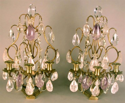 Lot 346 - Pair of Louis XV Style Gilt-Bronze Cut Glass,...