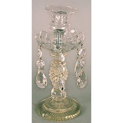Lot 349 - George III Style Cut Glass Lustre Candlestick...