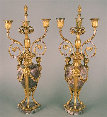 Lot 327 - Pair of Louis XVI Style Gilt-Bronze Mounted...