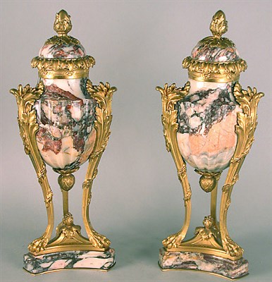 Lot 328 - Pair of Louis XVI Style Gilt-Bronze Mounted...