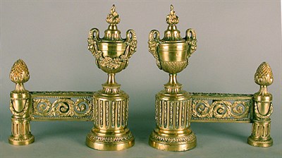 Lot 239 - Pair of Louis XVI Style Gilt-Bronze Chenets...