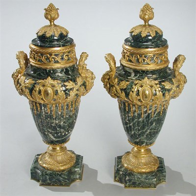 Lot 329 - Pair of Louis XVI Gilt-Bronze Mounted Marble...