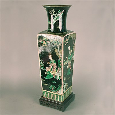 Lot 251 - Chinese Famille Noire Porcelain Vase Late 19th...