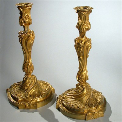 Lot 7 - Pair of Louis XV Style Gilt-Bronze...