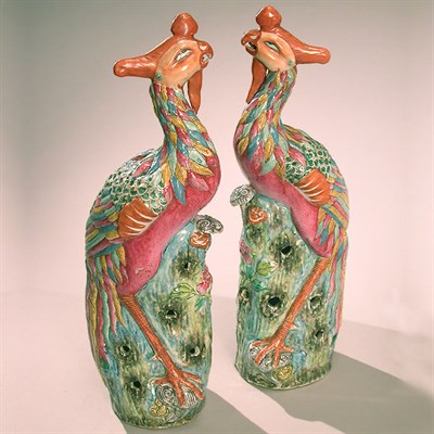 Lot 69 - Pair of Chinese Famille Rose Porcelain Figures...