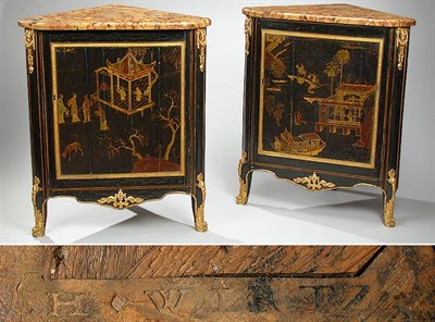 Lot 319 - Pair of Louis XV Gilt-Bronze Mounted Black...