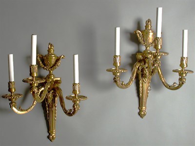 Lot 24 - Pair of Louis XVI Style Gilt-Bronze...