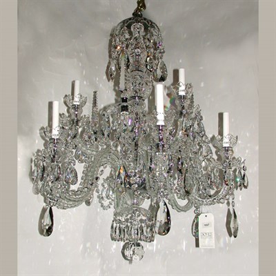Lot 355 - George III Style Cut Glass Nine-Light...