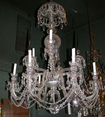 Lot 344 - George III Style Cut Glass Nine-Light...