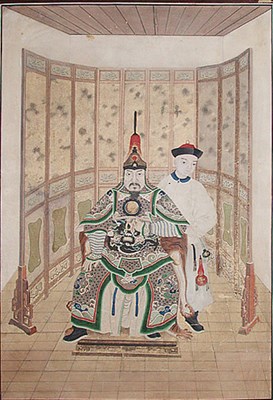 Lot 214 - Chinese Painting of a General 19th Century...