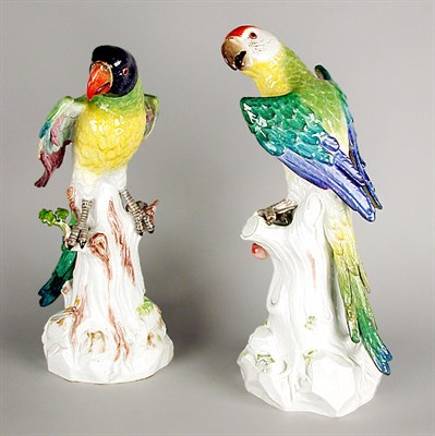 Lot 180 - Pair of Meissen Porcelain Figures of Parrots...