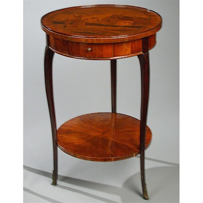 Lot 47 - Louis XV/XVI Marquetry Inlaid Gueridon Third...