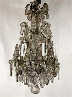 Lot 340 - Louis XV Style Gilt-Bronze Cut Glass Six-Light...