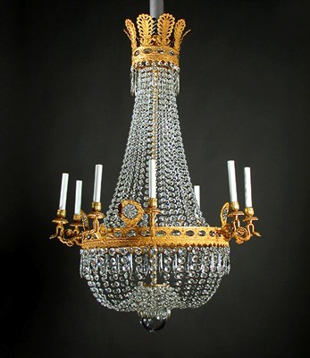 Lot 35 - Empire Gilt-Bronze and Cut Glass Eight-Light...