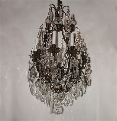 Lot 301 - Louis XV Style Gilt-Bronze and Cut Glass Eight-...